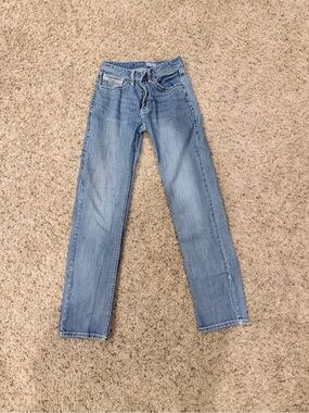 Light Blue Men's Alpha Relaxed traditional Tapered boot Jeans 30x36